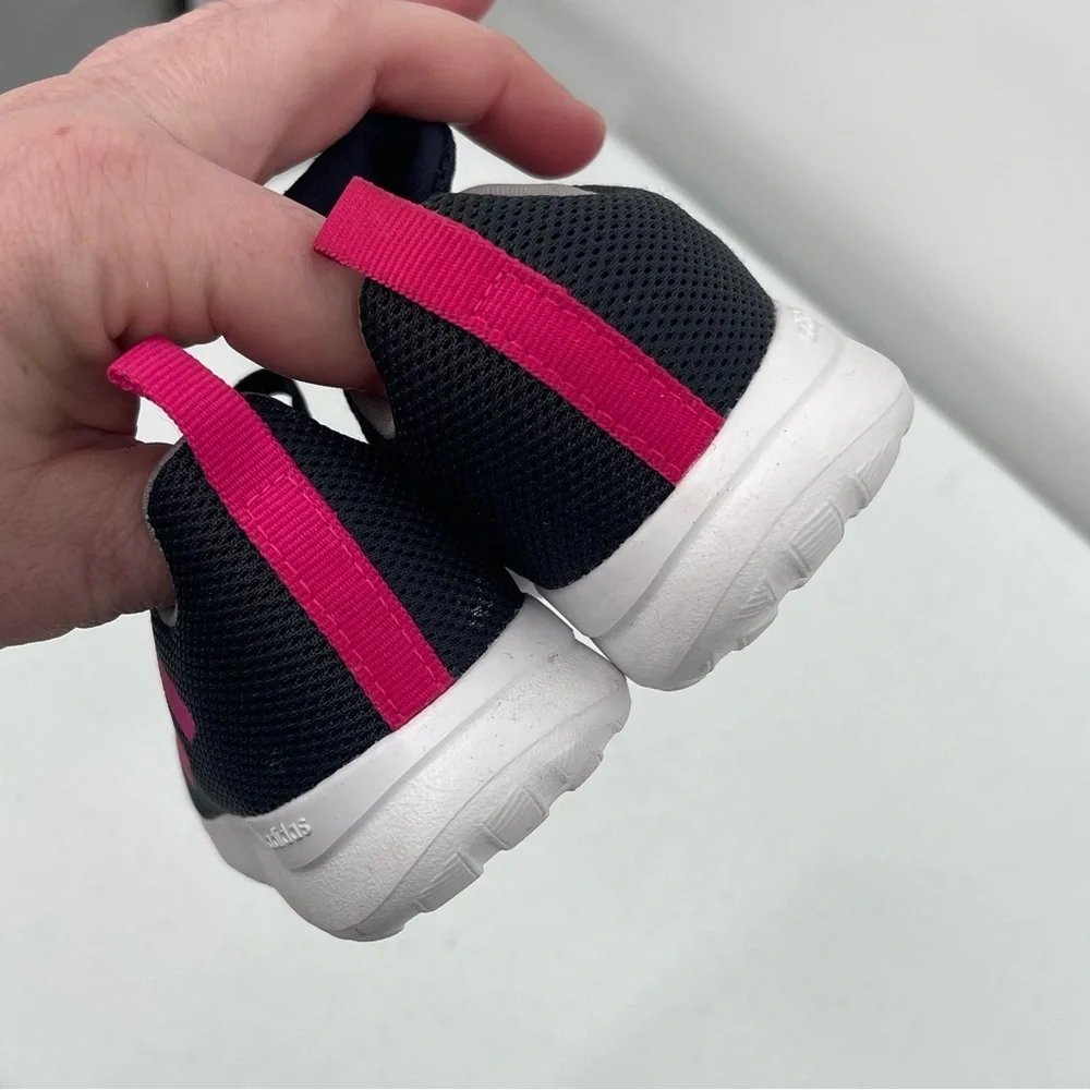 Adidas lite racer navy pink sneaker athletic tennis shoes